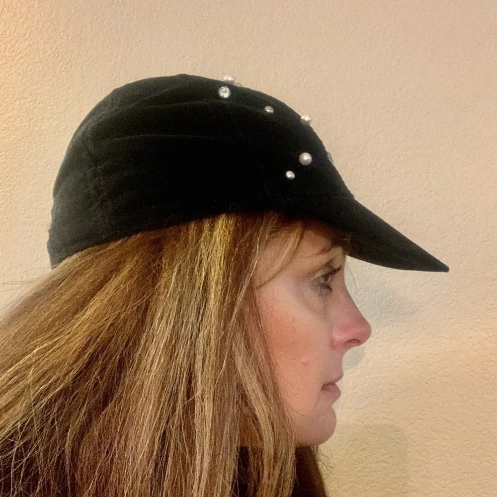 SET of 2 Fashion Hats Ballcap-Style w/ Bling & Lace Yehasso Stylish & Fun